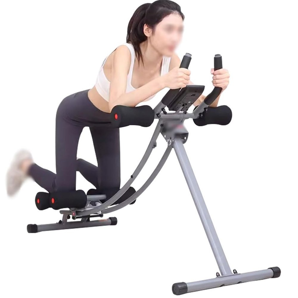 Ab Workout Equipment Ab Workout Machine Floor Gym Professional Ab Workout Machine, Core Machine With Foam Kneeling Pad, Foldable Ab Cruncher For Men, Load-bearing 100kg/220lbs