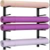LGEOELIAS Yoga Mat Wall Holder Metal, Foam Roller Organizer & Hanging Exercise Mats Storage Rack, Workout Equipment Wall Mount Shelf 6/9 Tier for Home Gym School Commercial view 1