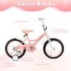 Falomin 14/16/18 Inch Childrens Bike for Toddlers Kids Ages 3-9, Safe Non-Slip Tires, Removable Training Wheels, Coaster Brake, Easy Assembly, Perfect for Boys and Girls, Pink view 4