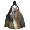 HCBPWVQA Unisex Full Length Halloween Hooded Cloak Sheep Hooded Robe Witch Cape for Halloween Cosplay Costume view 1