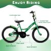 Falomin 14/16/18 Inch Childrens Bike for Toddlers Kids Ages 3-9, Safe Non-Slip Tires, Kickstand, Coaster Brake, Easy Assembly, Perfect for Boys and Girls, Green view 4