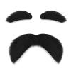 Black Mustache and Eyebrows, Novelty Cosplay Costume Accessories, Reusable Stick-on Fake Beard Mustaches Bushy Eyebrows for Dressup Day Halloween Party Favors Men Women view 1
