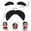 Black Mustache and Eyebrows, Novelty Cosplay Costume Accessories, Reusable Stick-on Fake Beard Mustaches Bushy Eyebrows for Dressup Day Halloween Party Favors Men Women view 2