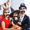 Black Mustache and Eyebrows, Novelty Cosplay Costume Accessories, Reusable Stick-on Fake Beard Mustaches Bushy Eyebrows for Dressup Day Halloween Party Favors Men Women view 3