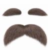 Brown Mustache and Eyebrows, Novelty Cosplay Costume Accessories, Reusable Stick-on Fake Beard Mustaches Bushy Eyebrows for Dressup Day Halloween Party Favors Men Women view 1