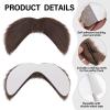 Brown Mustache and Eyebrows, Novelty Cosplay Costume Accessories, Reusable Stick-on Fake Beard Mustaches Bushy Eyebrows for Dressup Day Halloween Party Favors Men Women view 2