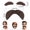 Brown Mustache and Eyebrows, Novelty Cosplay Costume Accessories, Reusable Stick-on Fake Beard Mustaches Bushy Eyebrows for Dressup Day Halloween Party Favors Men Women view 3