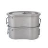 JKSVTF Outdoor Camping Folding Pure Titanium Lunch Box Two-Piece Set (2pcs/Set) view 1