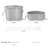 JKSVTF Outdoor Camping Folding Pure Titanium Lunch Box Two-Piece Set (2pcs/Set) view 2