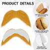 Shzbtdo Ginger Yellow Mustache and Eyebrows, Funny Cosplay Costume Accessories, Reusable Self Adhesive Fake Beard Mustaches Bushy Eyebrows for Dressup Day Halloween Party Favors Men Women view 2