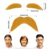 Shzbtdo Ginger Yellow Mustache and Eyebrows, Funny Cosplay Costume Accessories, Reusable Self Adhesive Fake Beard Mustaches Bushy Eyebrows for Dressup Day Halloween Party Favors Men Women view 3