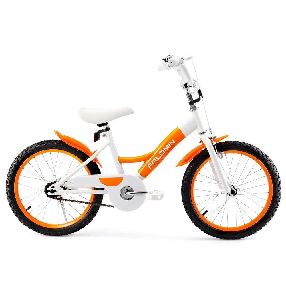 Falomin 14/16/18 Inch Childrens Bike for Toddlers Kids Ages 3-9, Safe Non-Slip Tires, Removable Training Wheels, Coaster Brake, Easy Assembly, Perfect for Boys and Girls, Orange