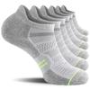 CS CELERSPORT 6 Pack Men's Running Ankle Socks with Cushion, Low Cut Athletic Sport Tab Socks, Grey + Green, Shoe Size: 9-12 view 1