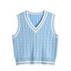 Hyipels Women's Sweater Vest,Y2K Sleeveless Pattern Preppy Style Knitted Crop Tank Top for Girl view 1