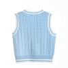 Hyipels Women's Sweater Vest,Y2K Sleeveless Pattern Preppy Style Knitted Crop Tank Top for Girl view 2