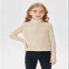 Haloumoning Girls Half Zip Pullover Sweatshirt Long Sleeve Workout Shirts Mock Neck Athletic Cropped Tops Beige view 4