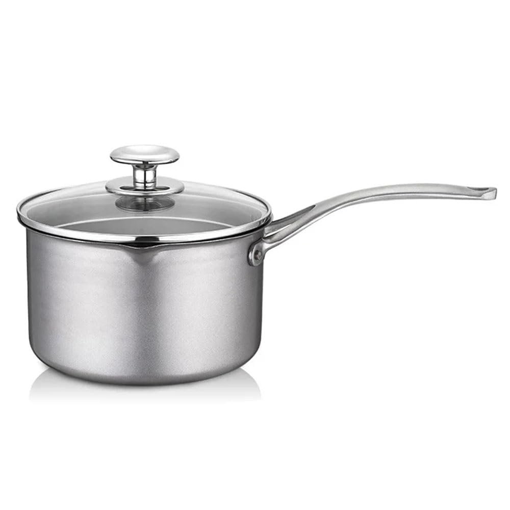 JKSVTF Titanium Pot, 18CM Pure Titanium Pot Milk Pot with Glass Lid Portable Noodle Pot Camping Cooking Wok Kitchen Cookware