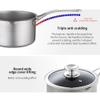 JKSVTF Titanium Pot, 18CM Pure Titanium Pot Milk Pot with Glass Lid Portable Noodle Pot Camping Cooking Wok Kitchen Cookware view 4