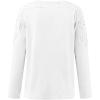 Lace Crochet Tops for Women Flowy Oversized Tshirts Ladies Long Sleeve Round Neck T-Shirt Loose Fit BlouseWhite, XL view 2