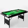Curtainboro Folding Billiard/Pool Table, 5.5/6/7 FT Portable Folding Billiards Table with Cues, Ball, Rack, Game Pool Table for Whole Family Number Use Green Tablecloth 7FT view 3