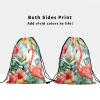 Beautiful Flamingo Gymnastic Grip Bag Tropical Flowers Drawstring Bag for Holiday Gym Beach Dance view 3