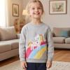 Girls Sweaters Size 6 Unicorn Sweatshirt Kids Rainbow Long Sleeve Shirt. view 2