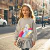 Girls Sweaters Size 6 Unicorn Sweatshirt Kids Rainbow Long Sleeve Shirt. view 3