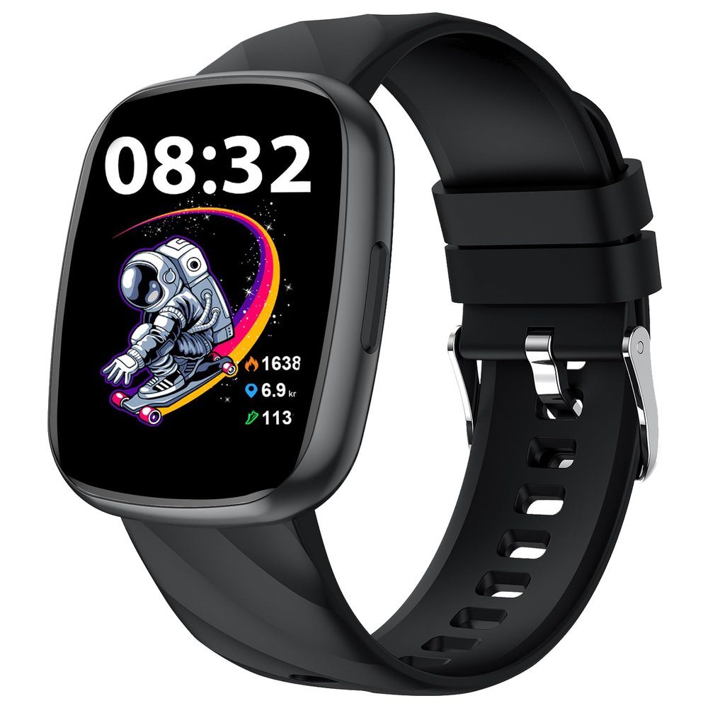 Smart Watch for Kids, Fitness Tracker with Pedometer, 100+ Sport Modes, Heart Rate, Sleep Monitor, Spo2, Calorie Step Counter, Fitness Watch 1.75"HD, Birthday Gifts for Girls Boys Teens 5-16 Black