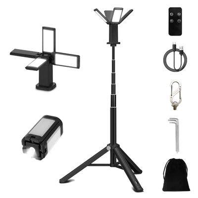 Camping Light with Stand,Telescopic Rechargeable LED Work Lights 4000LM with Remote,14000mAh Waterproof IPX5 Outdoor Lights,Emergency Lighting for Camping,Hiking,Power Outages.