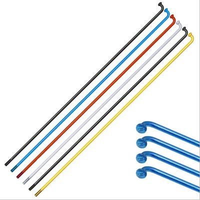 USZHANGXIANG 14G Fit for Bicycle 36pcs Spokes Wire with Nipples for 26/27.5/29 Inch Wheel Road Bike 45# Steel High Strength Rainbow Spoke(261mm red)