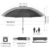 G4Free 54 Inch Windproof Inverted Umbrella with Reflective Stripe, Large Compact Reverse Golf Travel Umbrella for Rain 10 Ribs Double Canopy Automatic Open Close(Black) view 4