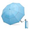 G4Free 54 Inch Windproof Inverted Umbrella with Reflective Stripe, Large Compact Reverse Golf Travel Umbrella for Rain 10 Ribs Double Canopy Automatic Open Close(Sky Blue) view 1