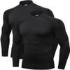 2/3 Pack Men's Compression Shirts Long Sleeve Workout Shirts Mock Turtleneck Athletic Base Layer Active Undershirts Tops view 1