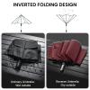 G4Free 54 Inch Windproof Inverted Umbrella with Reflective Stripe, Large Compact Reverse Golf Travel Umbrella for Rain 10 Ribs Double Canopy Automatic Open Close(Burgundy) view 4