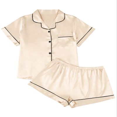 LILLUSORY Silk Satin Pajama Set for Women Summer Two Piece Fall Lounge Pjs