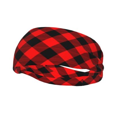 Christmas Checkered Plaid Headbands Non Slip Sweatband Fashion Hair Bands for Tennis,Basketball,Running,Gym,Working Out