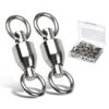 AMYSPORTS Ball Bearing Swivels Connector High Strength Stainless Steel Solid Welded Rings Barrel Swivels Saltwater Freshwater Fishing 50pcs 111lbs view 1