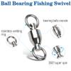 AMYSPORTS Ball Bearing Swivels Connector High Strength Stainless Steel Solid Welded Rings Barrel Swivels Saltwater Freshwater Fishing 50pcs 111lbs view 3