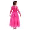 ABEHIK Flower Girls Fall Wedding Guest Dress Vintage Lace 3/4 Sleeves Floor Length Dress Birthday Party Evening Formal Pegeant Dance Gown First Communion Tulle Tutu Dresses Hot Pink 5-6 Years view 4