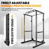 Squat Rack with Protection Arm, 1200 Lbs Capacitys All in One Power Cage, 44.3 x 45.6 x 81.5 Inch, 14.0 sq.ft Footprint Adjustable Fitness Power Gym Cage for Home Gym (BLACK) view 3