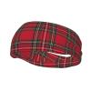 Christmas Red and Green Plaid Sweatbands Sports Headband,Breathable Sport Yoga Workout Turban Headband for Women Men view 1