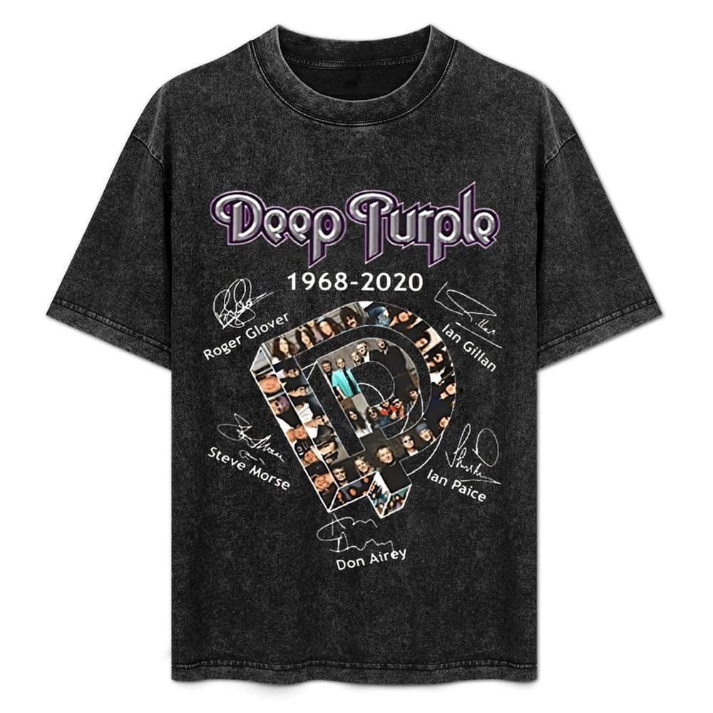 Mens Womens Deep Music Purple Band Oversized T-Shirt Funny Round Neck Short Sleeve Shirt for Men Women S