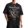 Mens Womens Deep Music Purple Band Oversized T-Shirt Funny Round Neck Short Sleeve Shirt for Men Women S view 2