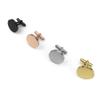 Cufflink Classic Wedding Business Shirt Cuff Link Silver Gold Black Gift for Groom Husband Father-gold view 2
