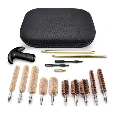 BE-TOOL Universal Handgun Cleaning Kit 16 Pieces Brush Cleaning Kit with Zipper Case Portable Gun Cleaning Accessories Kit for Multiple Caliber Handguns
