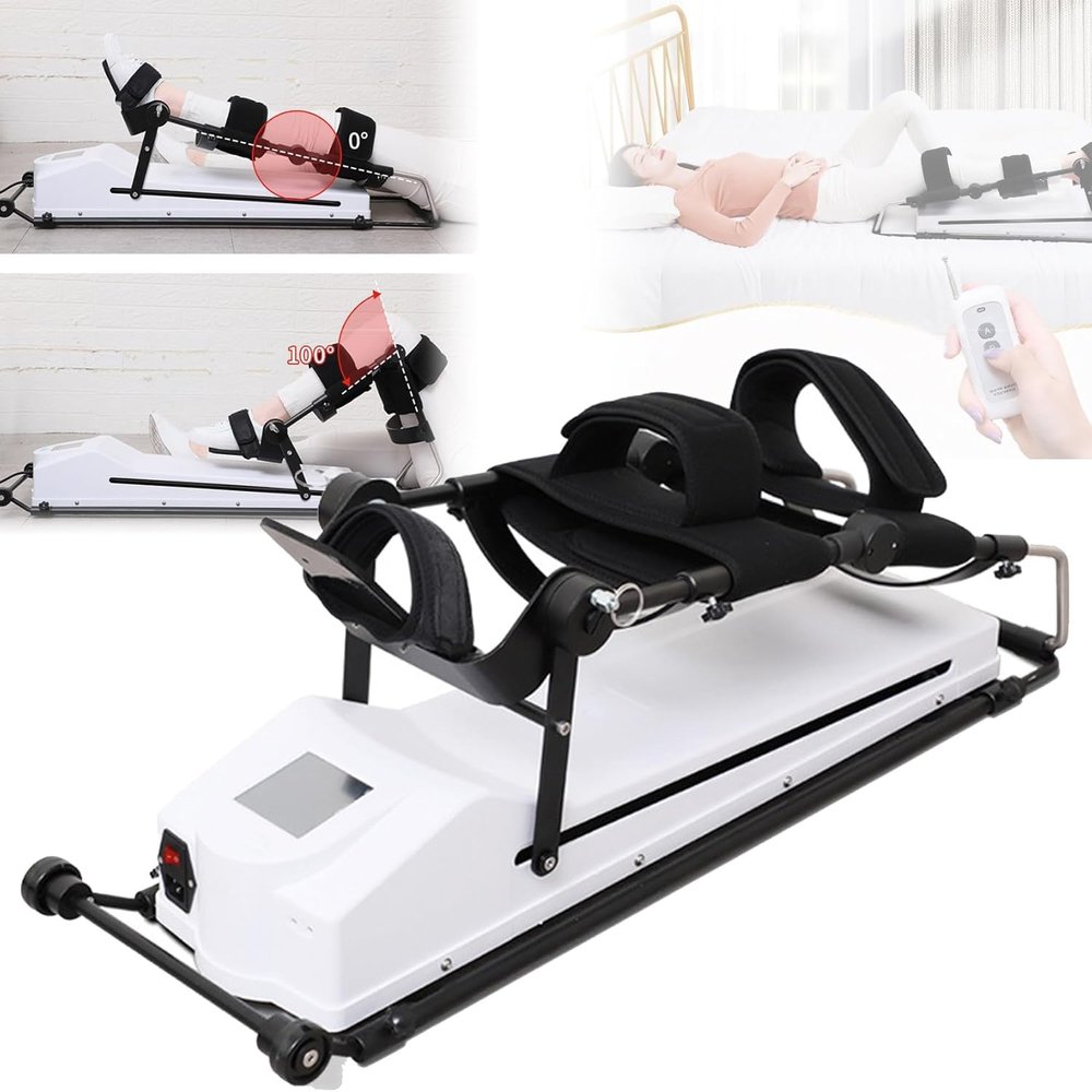 HDCCDM Electric Knee Rehabilitation Trainer, 10 Speeds Adjustable, Adjustable Size, Screen Display,0-120 Adjustable, for Joint Stiffness, Post-Fracture,Medium