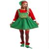 Agoky Womens 4PCS Christmas Elf Costume Set Christmas Dress Thigh High Socks Santa Hat and Shoes Green Small view 1
