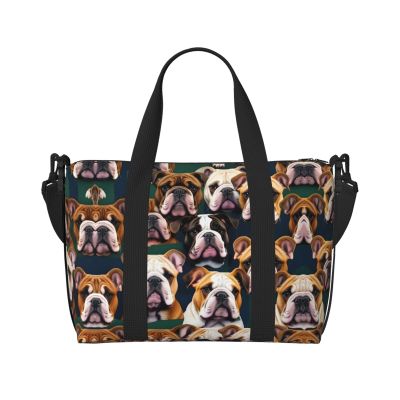 cute english bulldog print Travel Duffel Bag,workout duffel bag, overnight shoulder Bag,Weekender Bag for Women Men