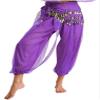 ACSUSS Women Belly Dance Pants Loose Belly Dancing Costume Halloween Bloomers Pants with Hip Scarf Purple Small view 2