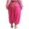 FEESHOW Women's Tribal Belly Dance Pants Arabian Dance Harem Pants with Lace-up Hip Scarf for Halloween Hot Pink Small view 3
